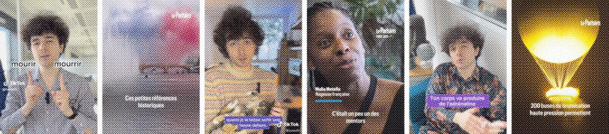 Six images extraites de vidéos verticales